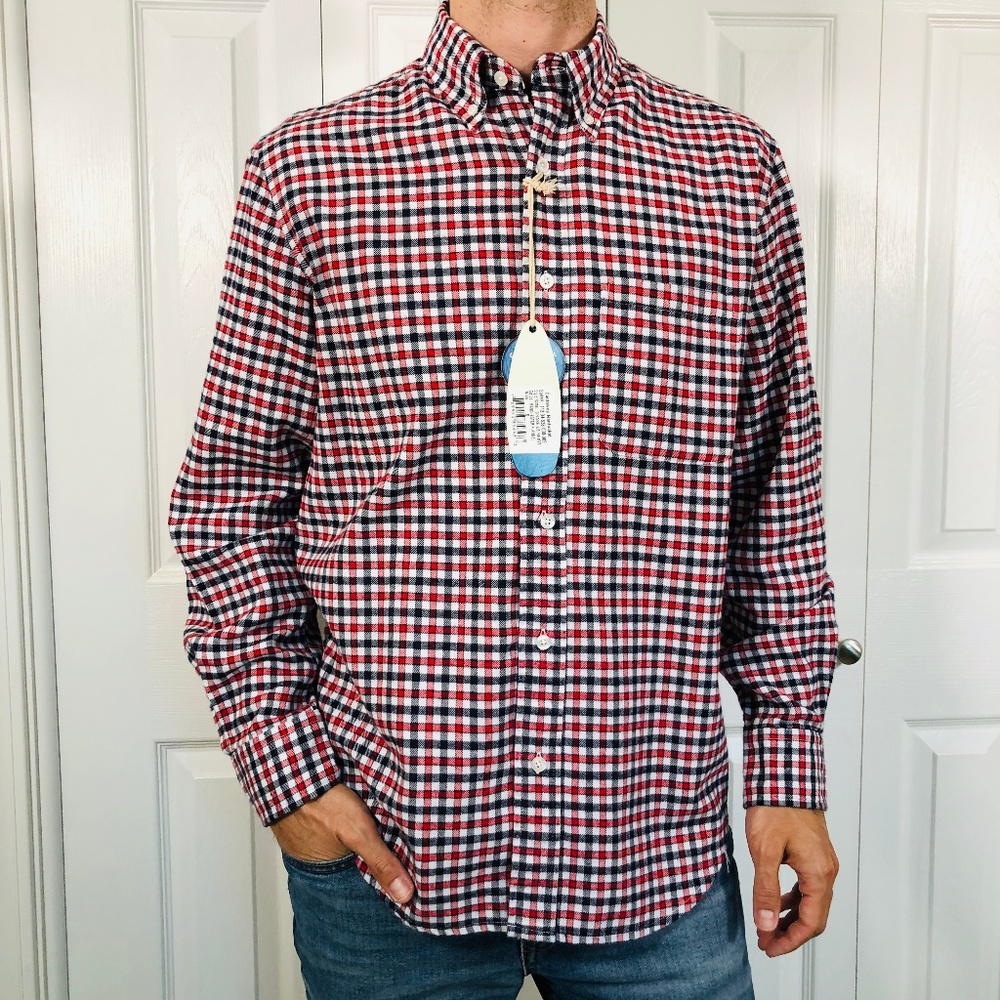 Castaway Red Black Tricheck Flannel Chase Shirt S
